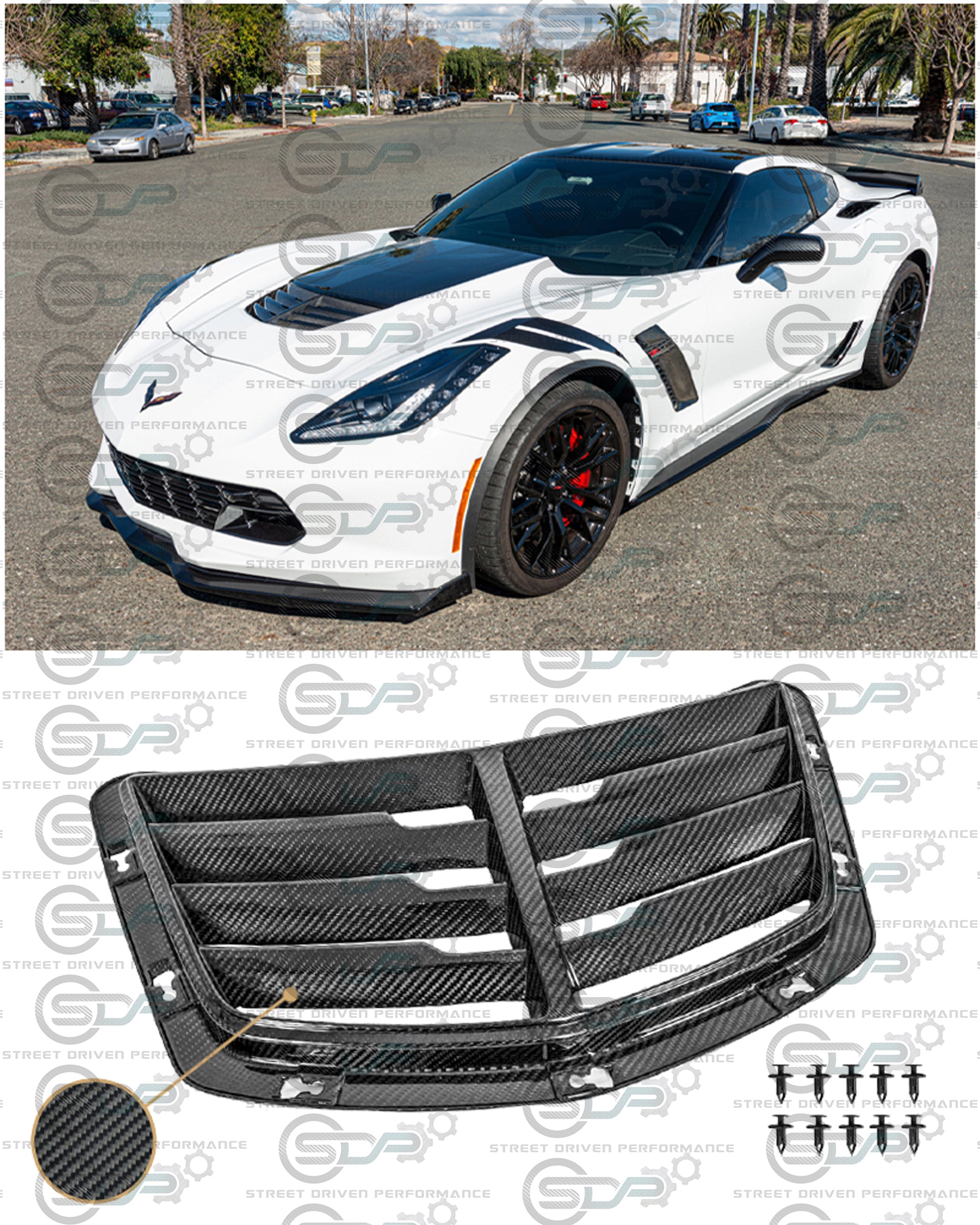 2014-2019 C7 - Corvette - Carbon Fiber Hood Vent - Z06 Style
